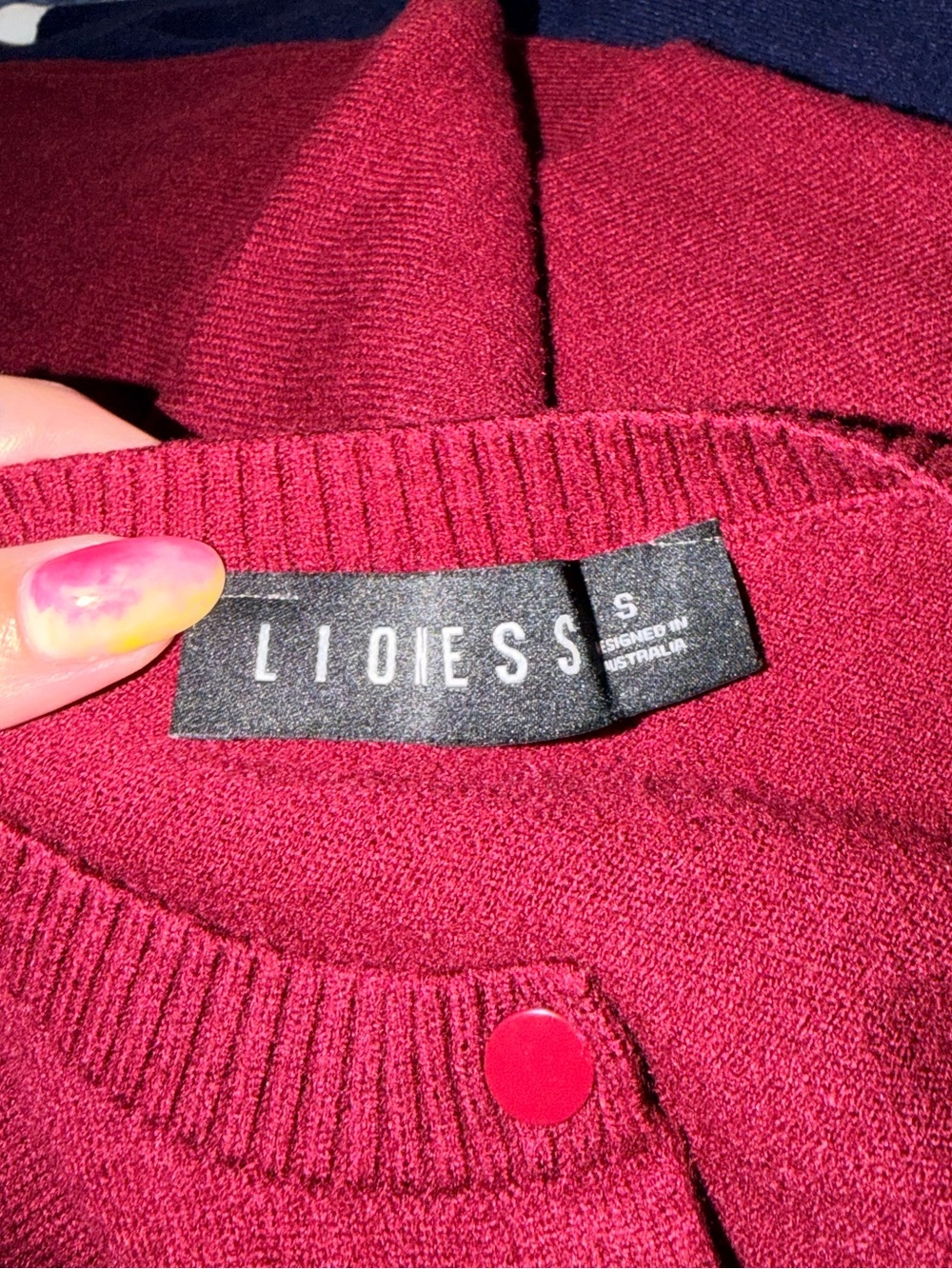 Lioness Head in the Clouds Maroon Cardigan - Picture 8 of 9